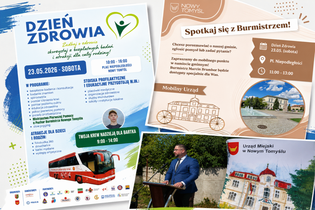 Bezpłatne badania, krwiobus i spotkanie z burmistrzem. Sobota pełna atrakcji w centrum Nowego Tomyśla