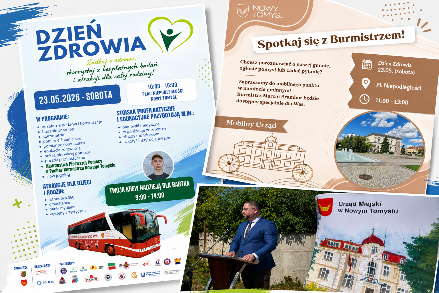 Bezpłatne badania, krwiobus i spotkanie z burmistrzem. Sobota pełna atrakcji w centrum Nowego Tomyśla