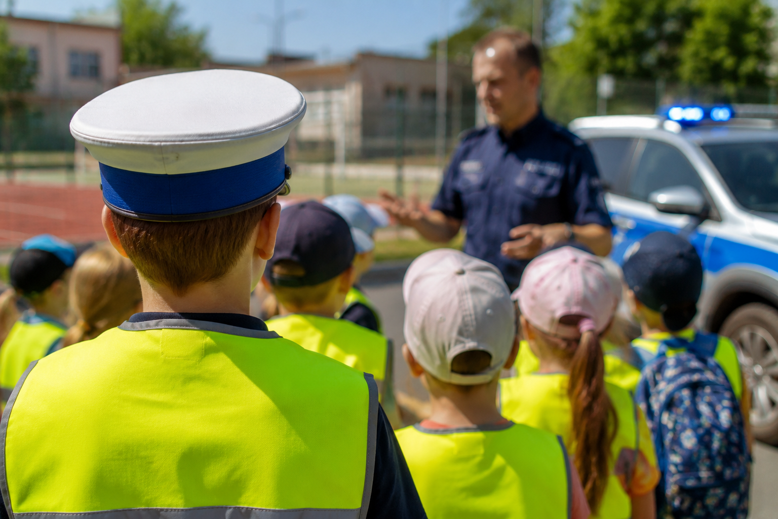 Policjanci z Nowego Tomyśla uczą dzieci zasad bezpiecznych wakacji