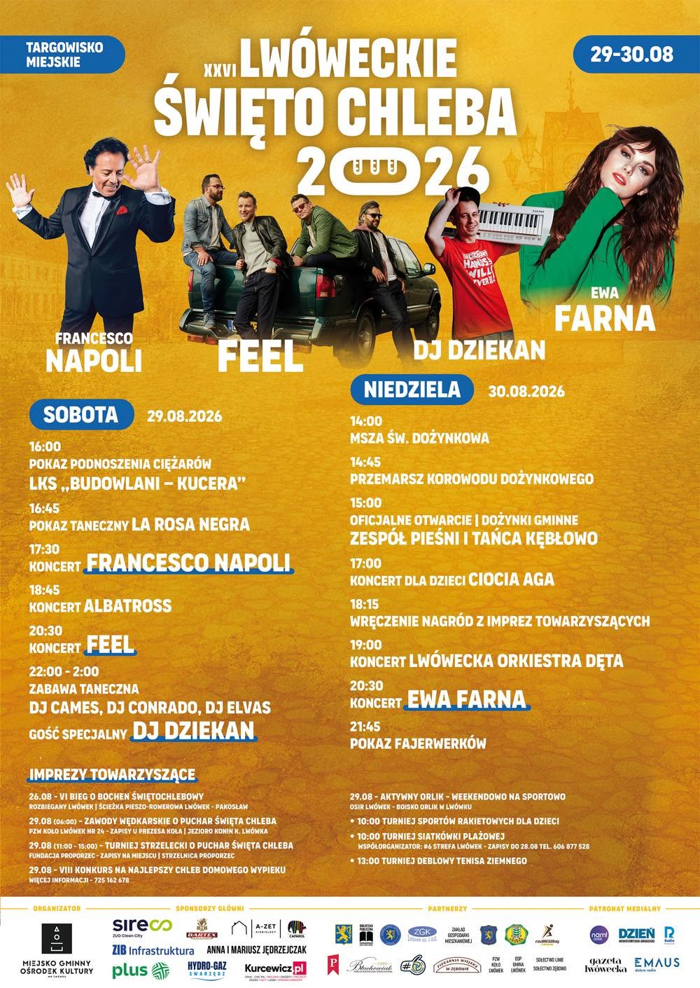 LWÓWEK SZYKUJE WIELKIE ŚWIĘTO! Ewa Farna, Feel i Francesco Napoli – dwa dni koncertów i atrakcji